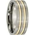 thumbnail image 4 of Titanium Brushed Yellow Ip-Plated 8mm Grooved Band (Size 8.5) Made In China tb362-8.5, 4 of 5
