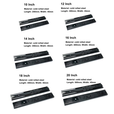 2pcs Less Noise Hydraulic Soft Close Ball Bearing Drawer Slides 3