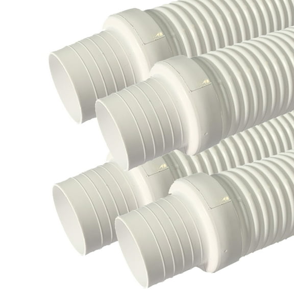 Puri Tech Pool Cleaner Vac Hose Kreepy Krauly Barracuda 1.5 inch x 4 Foot White 4 Pack