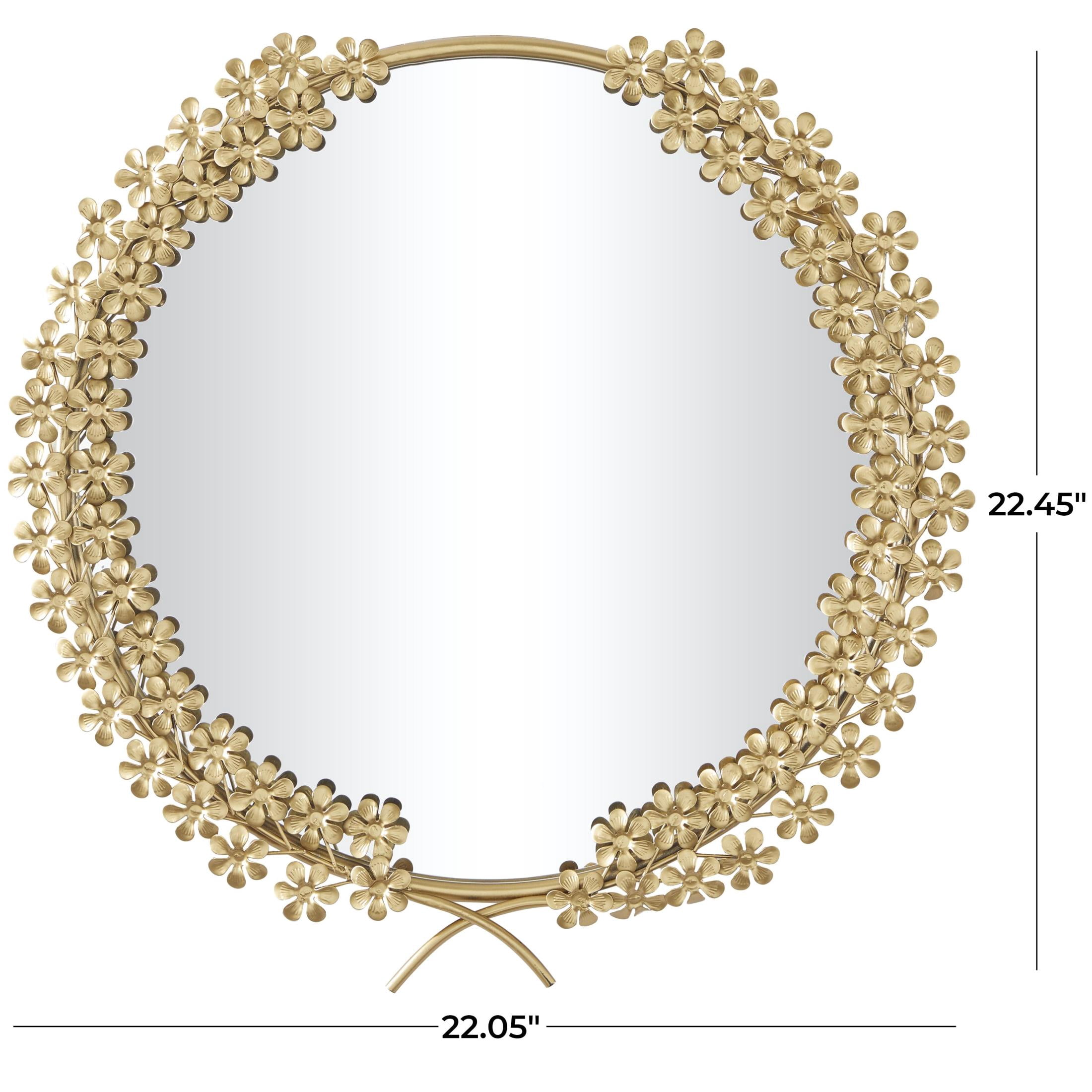 CosmoLiving by Cosmopolitan 22" x 22" Gold 3D Floral Wall Mirror