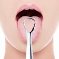 thumbnail image 1 of 2pcs Tongue Brush Large Opening Tongue Scraper [Silver], 1 of 5