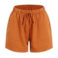 thumbnail image 6 of vigerkar Casual Shorts for Women Comfy Elastic Waist Drawstring Pocket Shorts Pants Orange, XXL, 6 of 9