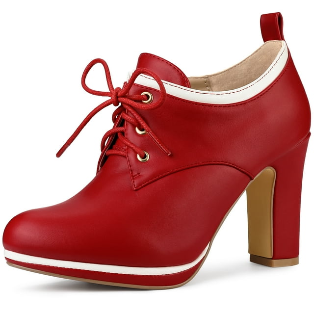 BLISSFUL STEP Bottines à Talon Bloc Haut à Plateforme à Bout Rond pour Femmes