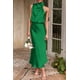 thumbnail image 4 of Vestido PRETTYGARDEN Satén Sin Mangas Cuello Simulado Maxi Verde XL, 4 of 8