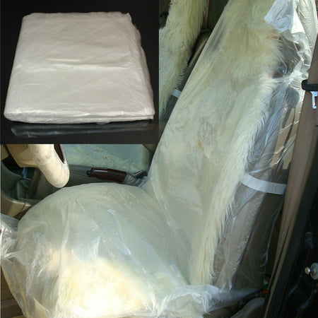 100pcs Pack Disposable Clear Plastic Seat Protect Cover Protector Mechanic Valet Waterproof Dust Water Resistant Vehicle SUV Van Caravan Truck