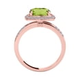 thumbnail image 3 of Mauli Jewels Rings for Women 2.60 Carat Diamond And Cushion Cut Peridot Ring 4 Prong 14K Rose Gold, 3 of 6
