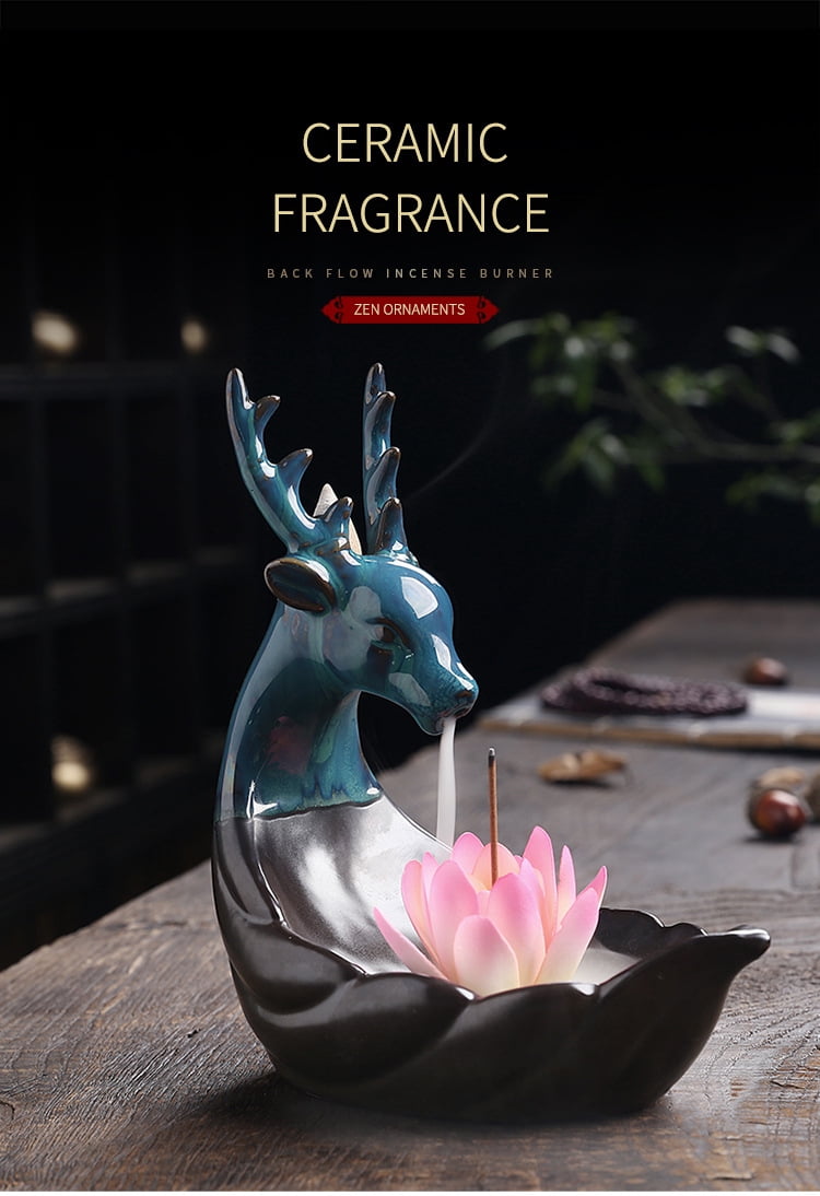 Mascot Desktop Decoration Ceramic Flower Incense Sticks Holder Incense Cone Burner