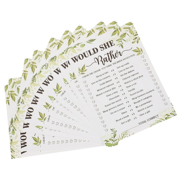WASHWEPE Bridal Shower Game Cards 10Pcs Assorted Color For Bride To Be Party Games