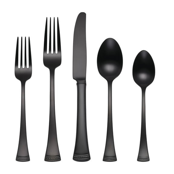 Lenox Portola Flatware Set, 20-Piece, Satin Black