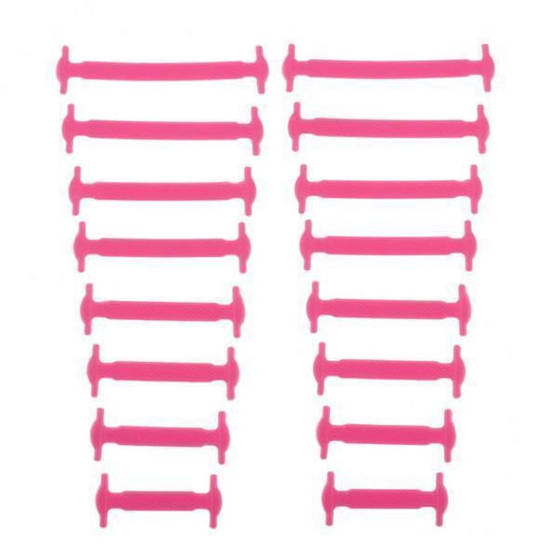 3x16 piezas Silicona elástica Saelaces sin cordones de zapato rosa 5 piezas
