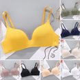 thumbnail image 2 of Biplut 3/4 Cup Pads Wire Free Adjustable Shoulder Straps Lady Bra Seamless Push Up Thin Underwear (Skin Color,32A), 2 of 13