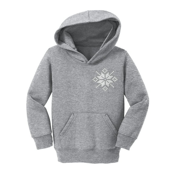Toddler Ugly Christmas SNowflake Pullover Hooded Sweatshirt - Athletic Heather - 4T