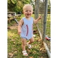thumbnail image 6 of BemeyourBBs Newborn Baby Boy Baseball Outfits Summer Romper Overalls Clothes Baseball Embroidered Loose Fit Crew Neck Sleeveless Infant Jumpsuit Playsuit, 6 of 9