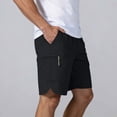 thumbnail image 4 of Besolor Running Shorts for Men Drawstring Elastic Waisted Lightweight Quick Dry Workout Athletic Beach Shorts with Multi Pockets(Large,Black), 4 of 7