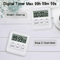 thumbnail image 5 of Temporizador digital con función de reloj/despertador 3 en 1, temporizador de cocina magnético, cronómetro de cuenta regresiva, gestión del tiempo blanco, 5 of 5