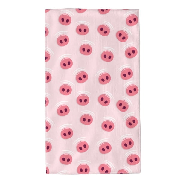 Balery Cute Pig Nose Toalla de Microfibra Premium con Estampado – 27.5x16 pulgadas, Alta Absorción, Suave y Aterciopelada, Secado Rápido
