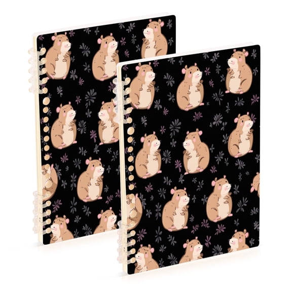 Wirebound Notebook Hardcover Spiral Notebooks Cartoonish Capybaras, 60 Pages, 80 GSM, 5.7 x 8.3in