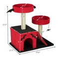 thumbnail image 5 of 26" Gothic Cat Tree, Cat Tower with Spacious Cat Condo, 2 Padded Perches, Spider Toy, Scratching Posts, Scratching Ladder for Large Cats, Red & Black, 5 of 10