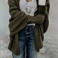 thumbnail image 4 of qolati Women's Long Cardigan Sweaters Casual Oversized Open Front Lantern Sleeve Cardigans Jackets 2023 Fall Winter Waffle Knit Coat Outwear, 4 of 7