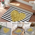 thumbnail image 5 of Entryway Rug 2'x3', Golden Love Small Rug for Kitchen Bathroom Door Mat Indoor Entrance, Valentine's Day Heart Stripes Vintage Non-Slip Area Rugs Floor Mats Carpet Front Door Rugs, 5 of 8