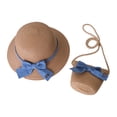 thumbnail image 2 of Sombrero de 56-58cm de circunferencia para mujer, Sombrero de Paja de verano y bolsa de paja, lazo de dos piezas, bonito sombrero de playa, sombrero para el sol, 2 of 6