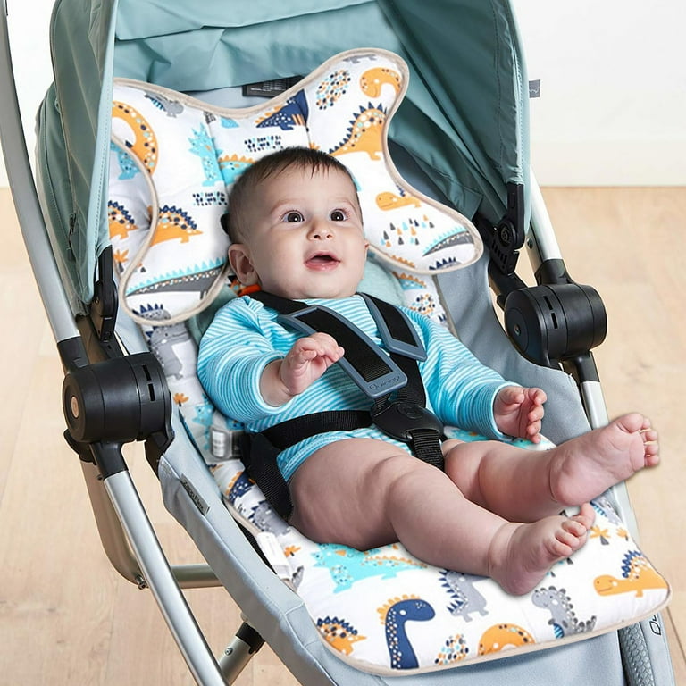 Megikeo, Baby Stroller Cushion, 78x35cm, White, Soft Support Megikeo, Baby Stroller Cushion, 78x35cm, White, Soft Support