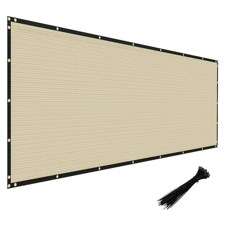 Privacy Fence Screen 6' x 57' Heavy Duty Windscreen Cover Mesh Sahde Cloth for Patio Yard Garden Pool Carport, Beige