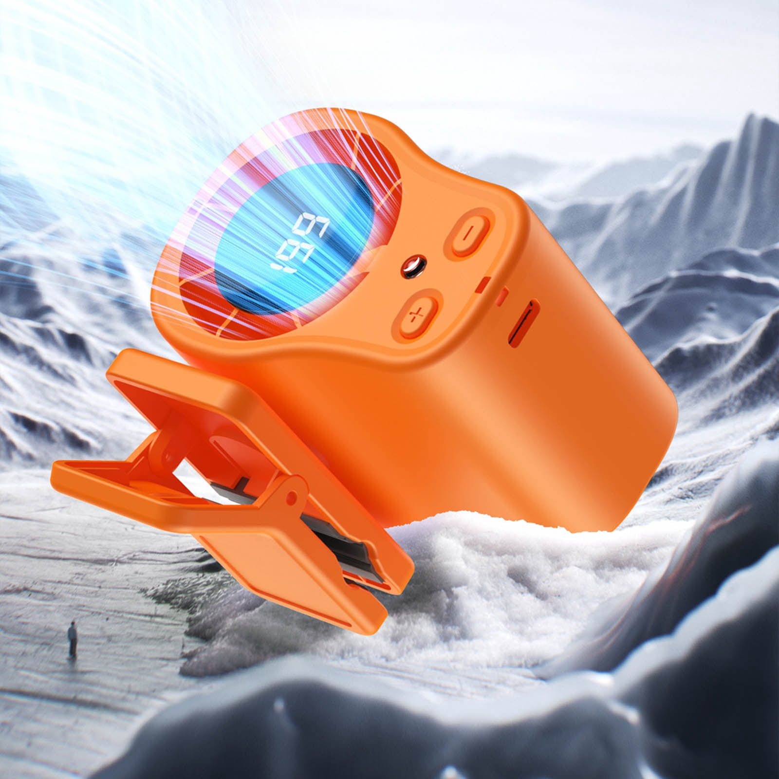 2026 Upgraded Car Clip On Air Conditioner Fan with LED Display - 360° Rotation, 100 Speeds Adjustable Portable USB Rechargeable 1500 mah Battery Personal Cooling Mini Fans Handheld