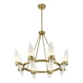 thumbnail image 4 of Warm Brass Eight Light Chandelier from the Nouvel Collection, 4 of 5