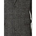thumbnail image 3 of Michael Kors Mens Slim Fit Plaid Top Coat, Black, 38 Short, 3 of 4