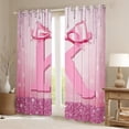 thumbnail image 2 of jejeloiu Personalized Gifts Bow Curtains Pack of 2 (42x84 Each),Letter K Curtains Blackout,Pink Bling Print Bedroom Curtains For Children,Lightweight Room Decoration, 2 of 6