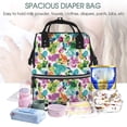 thumbnail image 5 of Xecao Watercolor Flowers print Large Capacity Nappy Bag is a multi-functional waterproof travel backpack, perfect as a nursing bag or mummy backpack for women, 5 of 6