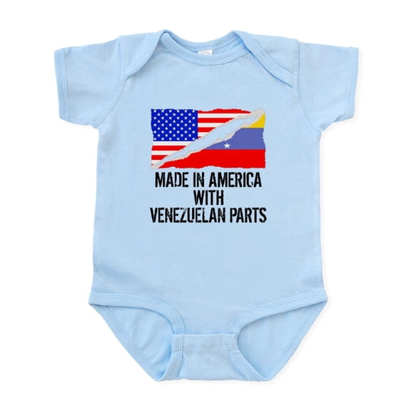 CafePress - Made In America With Venezuelan Parts Body Suit - Baby Light Bodysuit, Size Newborn - 24 Months