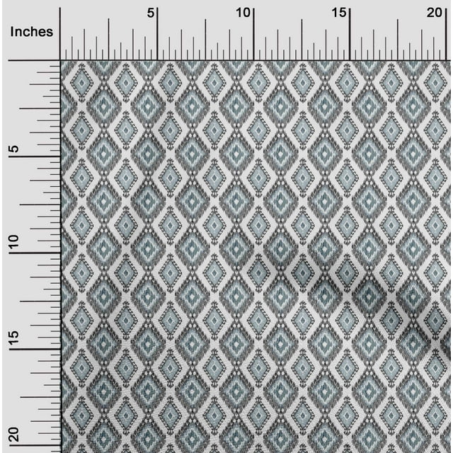 oneOone Silk Tabby Fabric Argyle Style Ikat Printed Craft Fabric BTY 42 Inch Wide