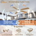 thumbnail image 3 of Sofucor 52-Inch Modern Ceiling Fan with LED Light and Remote, 3 of 8