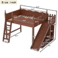 thumbnail image 4 of Jopath Full size Loft Bed with Storage Shelves and Wardrobe, Solid Wood Loft Beds with Detachable Slide and Ladders for Boys Girls Deep Natural, 4 of 9
