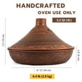 thumbnail image 5 of STPgoods Handmade Red Clay Tajine Pot for Cooking with Lid Engobe Décor 3.2 Qt (3 L) Tajine Stoneware Cooking Pot, 5 of 9