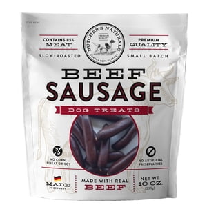 Butcher's Naturals Dry Beef Sausage Training Treats, 10 oz