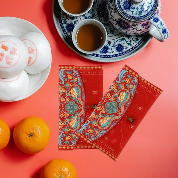 Minkissy Lot de 1 Enveloppe Rouge CNY Donnant des Âges Rectangulaire Festival de Printemps