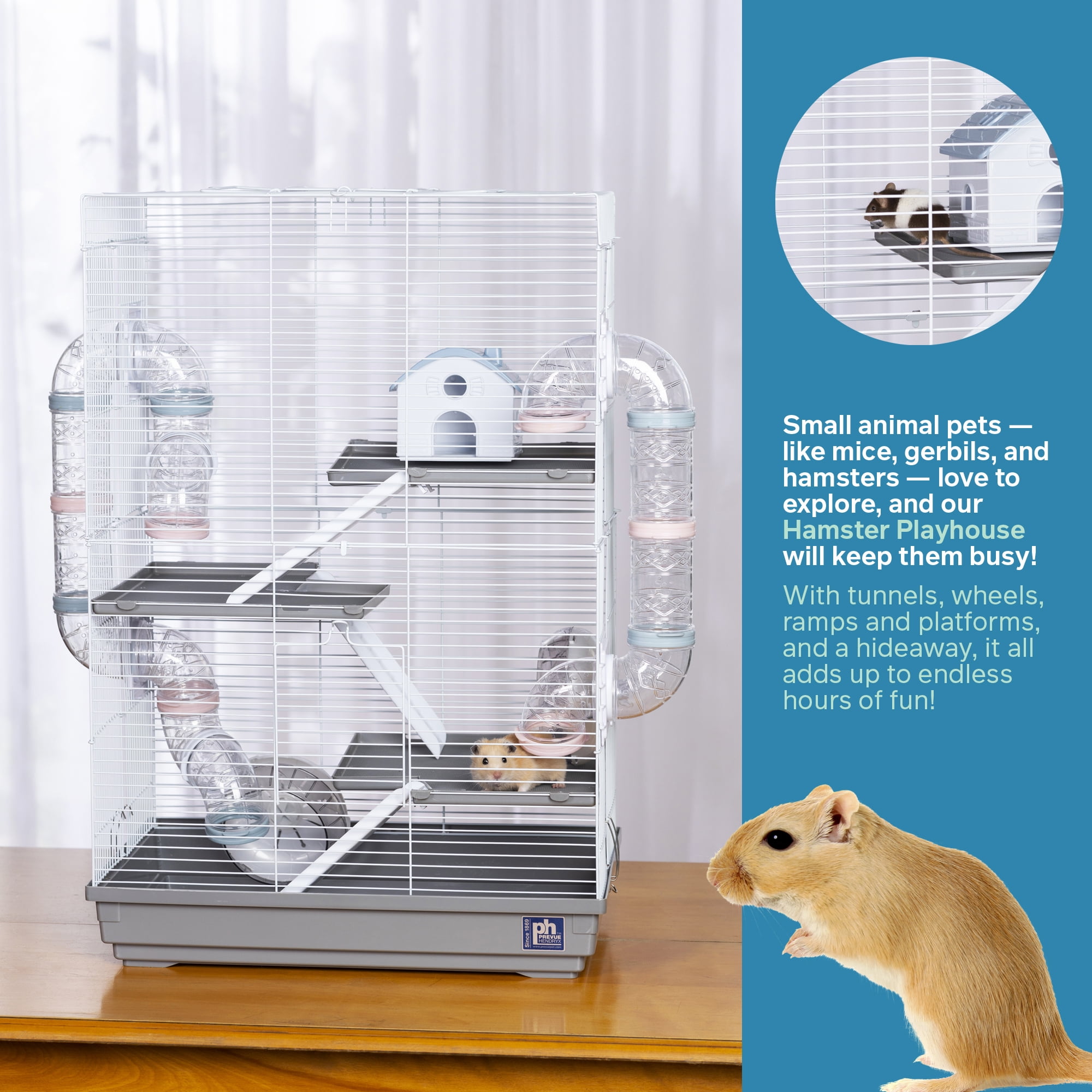 Prevue Pet Products Hamster Playhouse- Gray 2006GRAY