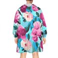 thumbnail image 2 of Wearable Oversized Blanket,Pioneer Flower Floral Print Pattern Wearable Blanket Hoodie for Adults,Cozy Hooded Blankets with Super Pockets,Super Warm Fuzzy Pullover for Women & Men, 2 of 6