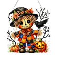 thumbnail image 2 of Halloween Diamond Art Pendant, Ghost Black Cat Scarecrow Door Hanger, Acrylic Imitation Diamond Printed Wall Window Decor by MPOISVA, 2 of 6