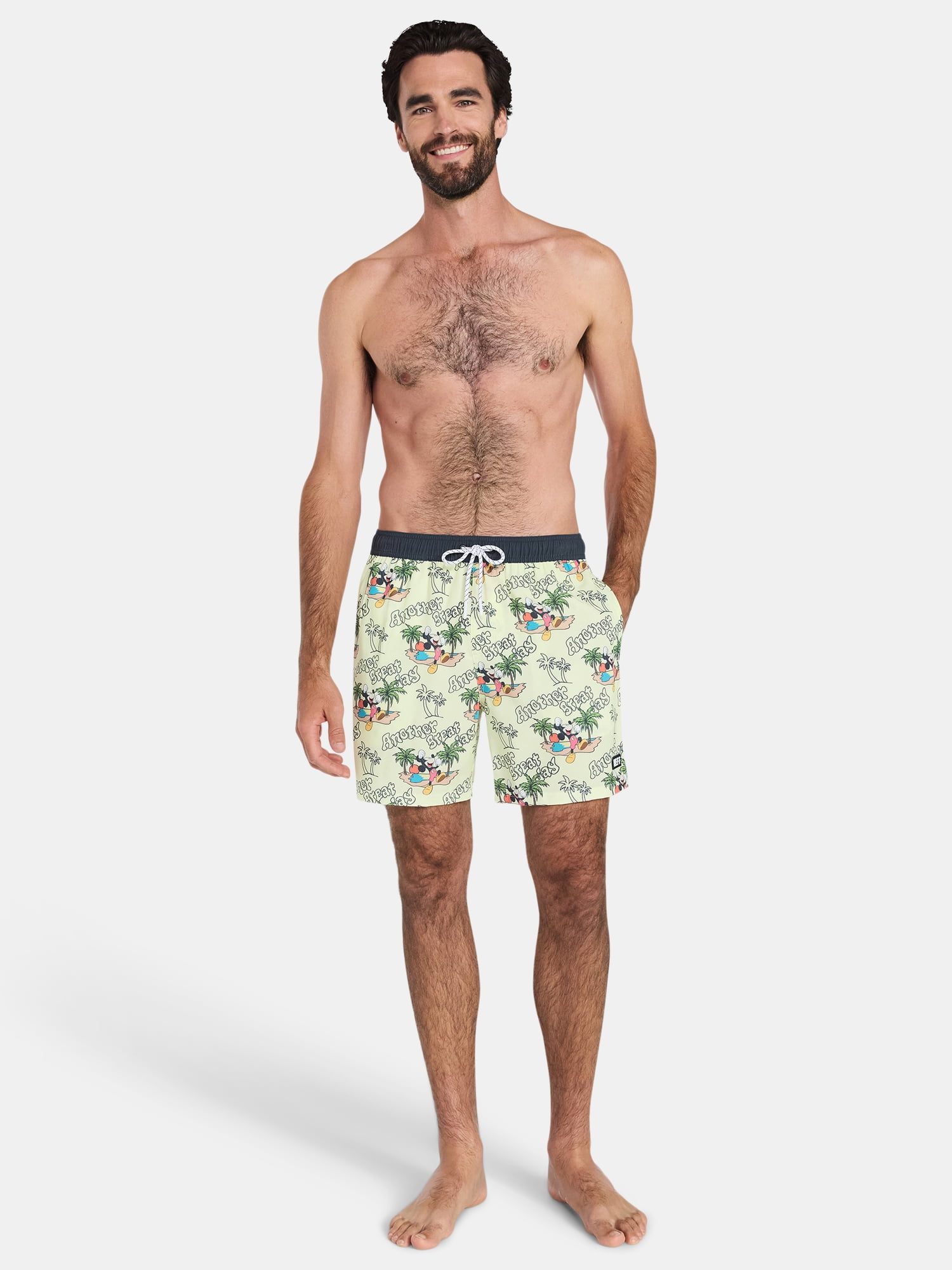 Neff Men's and Big Men's Mickey Mouse Print Swim Trunks, Sizes S-3XL