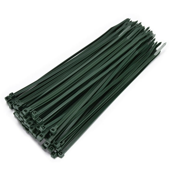 Bolt Dropper 10-Inch Green Cable Zip Ties, 100-Pack - 40 lbs Tensile Strength for Indoor or Outdoor Use - Heavy Duty Self-Locking Premium Plastic Wire Ties - UV and Temperature Resistant Cable Ties