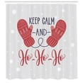 thumbnail image 3 of Ambesonne Keep Calm Shower Curtain, Xmas Fun Words Santa, 69"Wx84"L, Pale Grey Dark Coral, 3 of 3