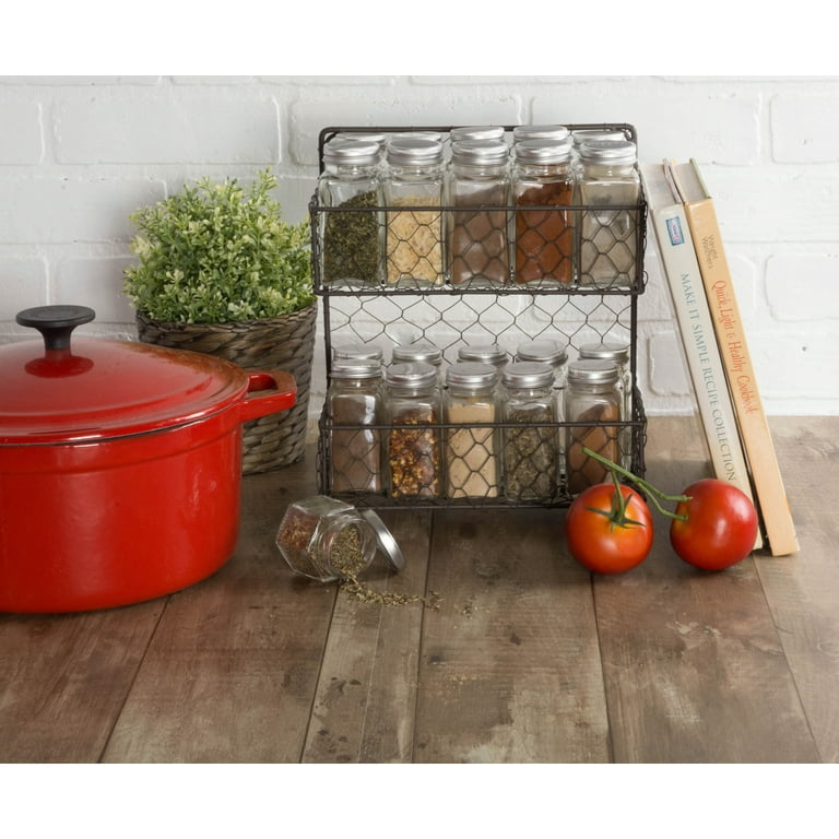 DII Double Wide Row Chicken Wire Spice Rack