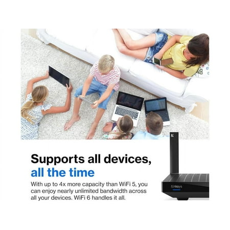 Linksys - AX3000 Mesh Wi-Fi 6 Router - Black