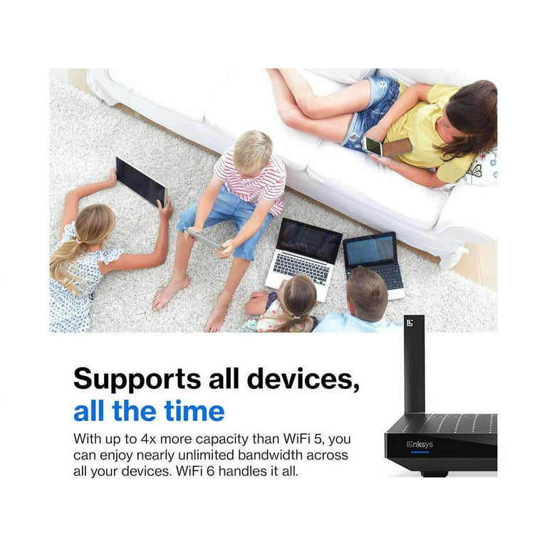 Linksys Hydra 6 Mesh WiFi 6 Router - MR20EC-AMZ - Dual-Band WiFi Router -  Mesh Routers for Wireless Internet - WiFi Mesh Network System - Wireless