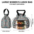 thumbnail image 5 of Boho Bohemia Flower Drawstring Lunch Bag Women - Drawstring Lunch Bag Insulated for Work Office - Stain-Resistant Large Lunchbags for Women with Multi-Pockets, 5 of 6