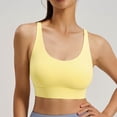 thumbnail image 6 of vdgthytj Sports Bras for Women Breathable Wireless Padded Underwear Supportive Crisscross Back Full Coverage Workout Bras(X-Large,Yellow), 6 of 7